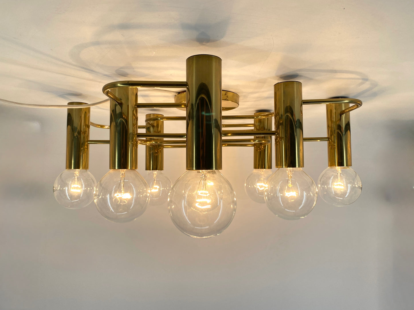 9-flammige Deckenlampe von Gaetano Sciolari für Leola, Deutschland 1980er