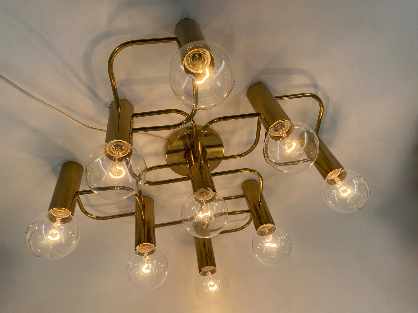 9-flammige Deckenlampe von Gaetano Sciolari für Leola, Deutschland 1980er