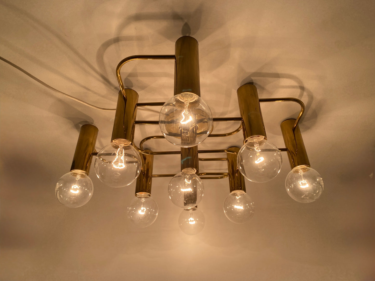 9-flammige Deckenlampe von Gaetano Sciolari für Leola, Deutschland 1980er