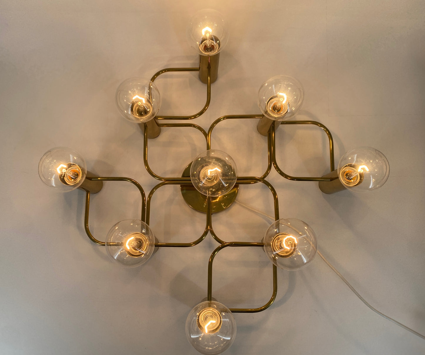 9-flammige Deckenlampe von Gaetano Sciolari für Leola, Deutschland 1980er