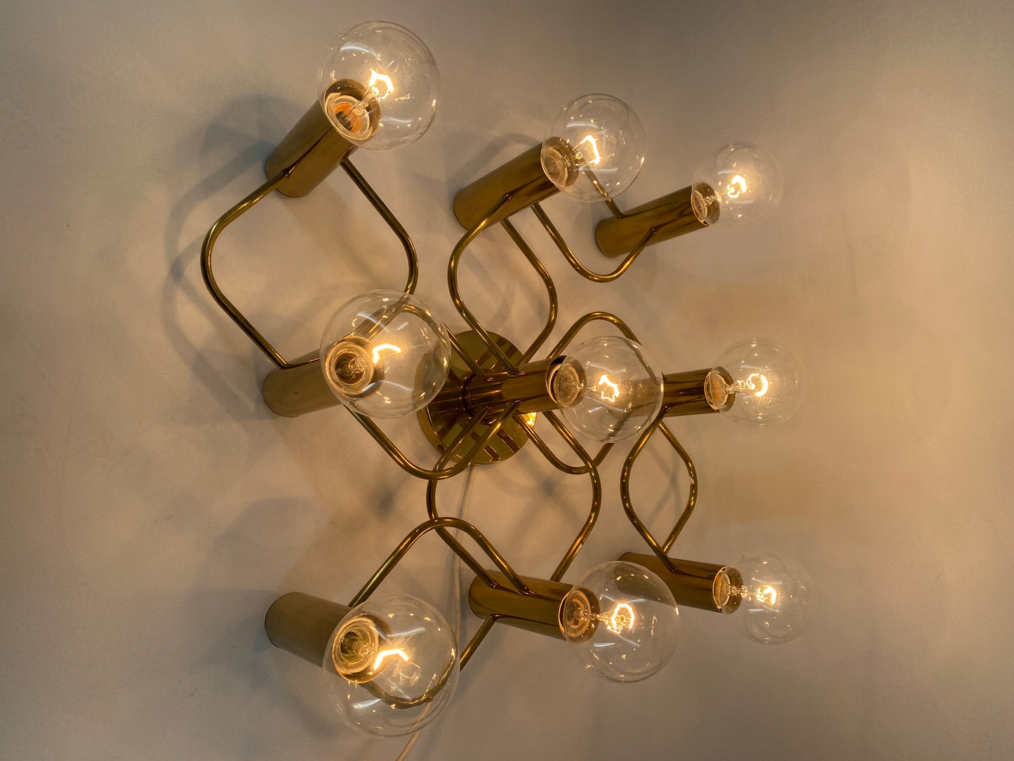 9-flammige Deckenlampe von Gaetano Sciolari für Leola, Deutschland 1980er