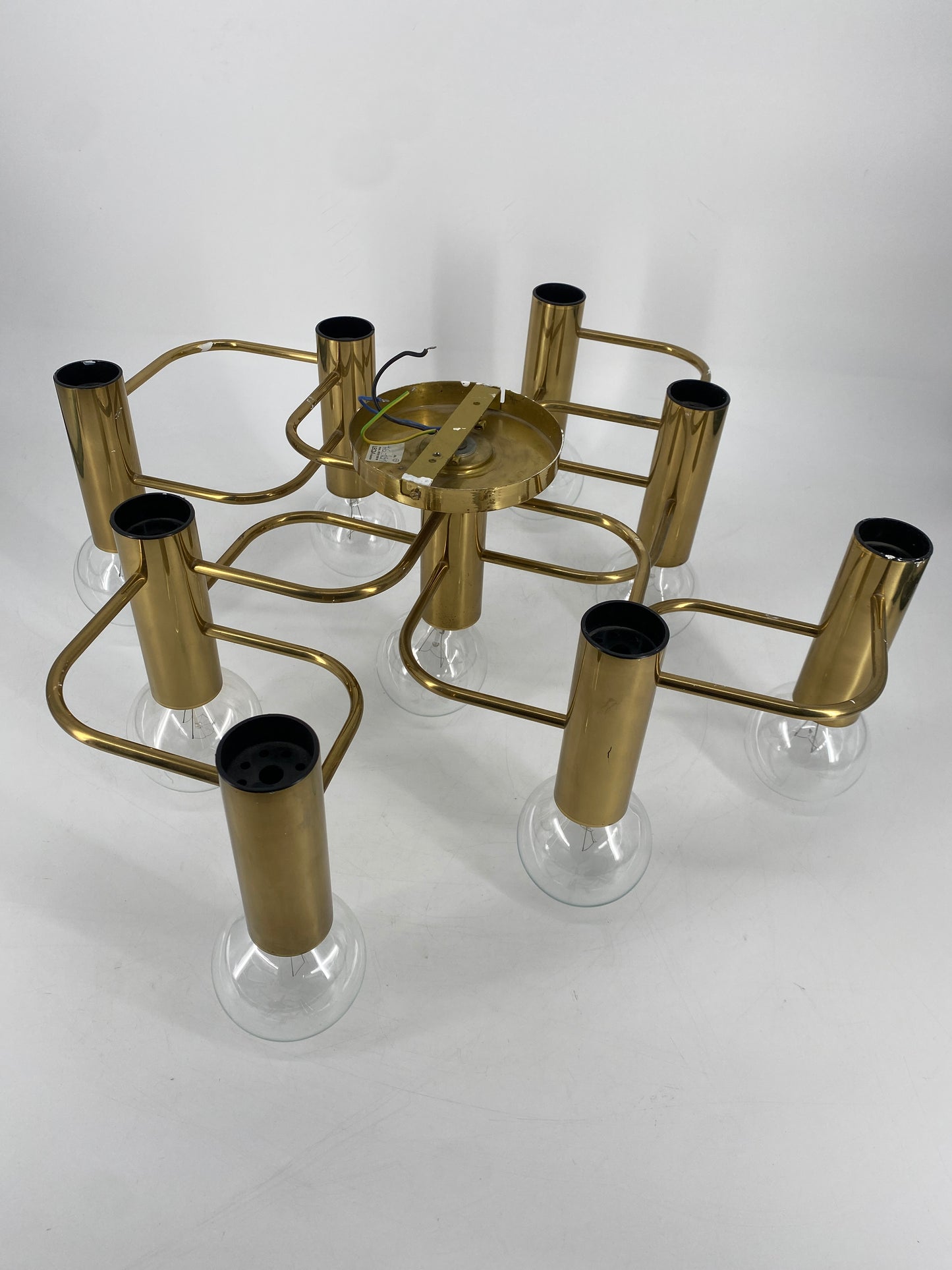 9-flammige Deckenlampe von Gaetano Sciolari für Leola, Deutschland 1980er