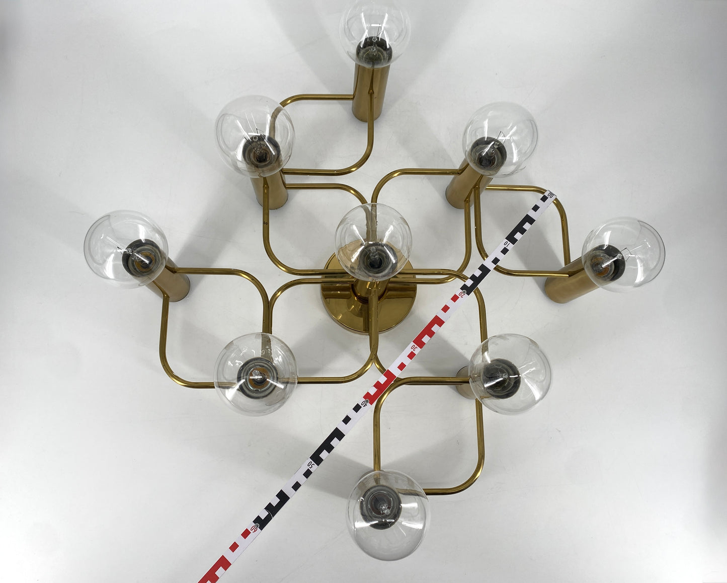 9-flammige Deckenlampe von Gaetano Sciolari für Leola, Deutschland 1980er