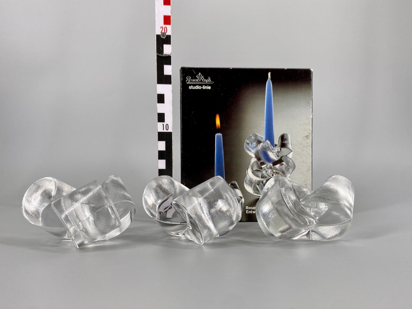 3 "Schleifchenleuchter" Kerzenhalter von Boehm für Rosenthal, Duetschland, 1970er