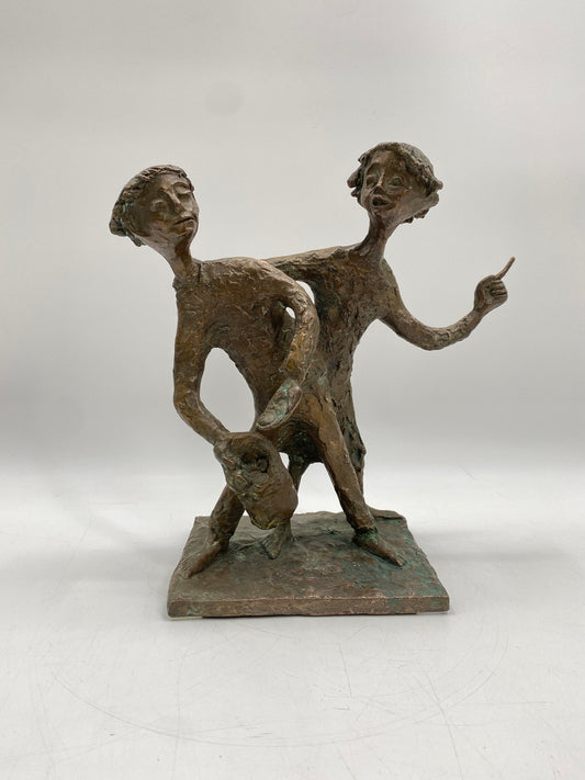 Bronzeplastik unsigniert der Künstlerin Walli Gebhard-Linke zugeschrieben, Mid Century