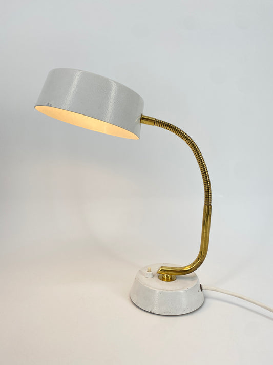 Tischlampe mit Schwanenhals, 50er
