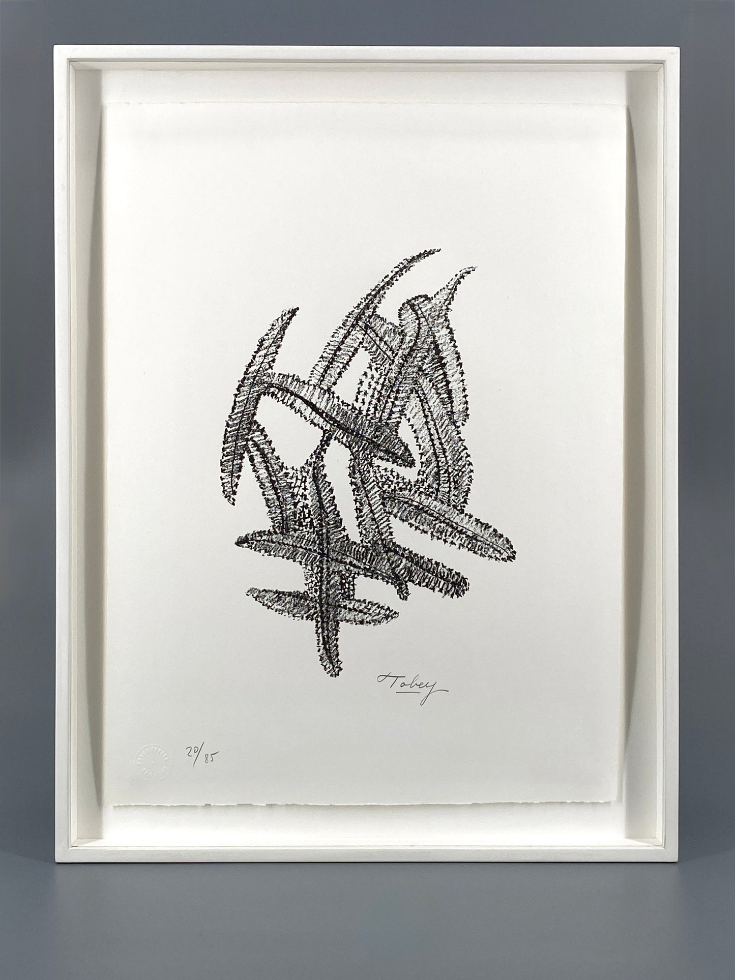 Lithografie "Komposition in Schwarz" von Mark Tobey (1890–1976), Edition Erker, St. Gallen, 1972