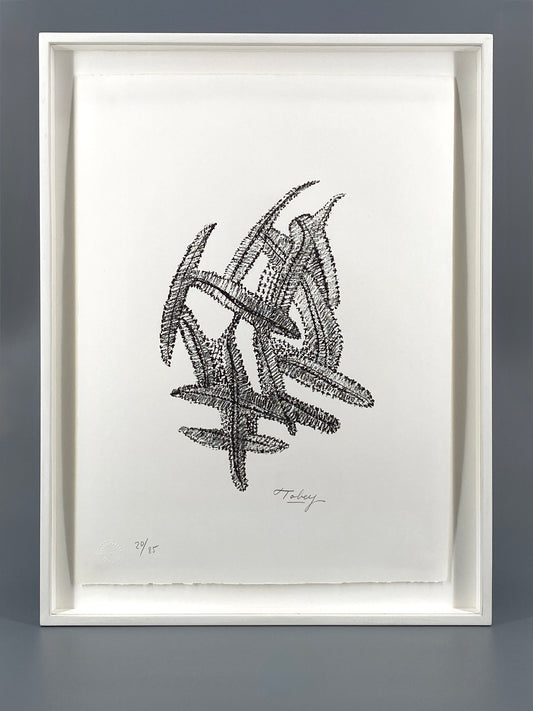 Lithografie "Komposition in Schwarz" von Mark Tobey (1890–1976), Edition Erker, St. Gallen, 1972