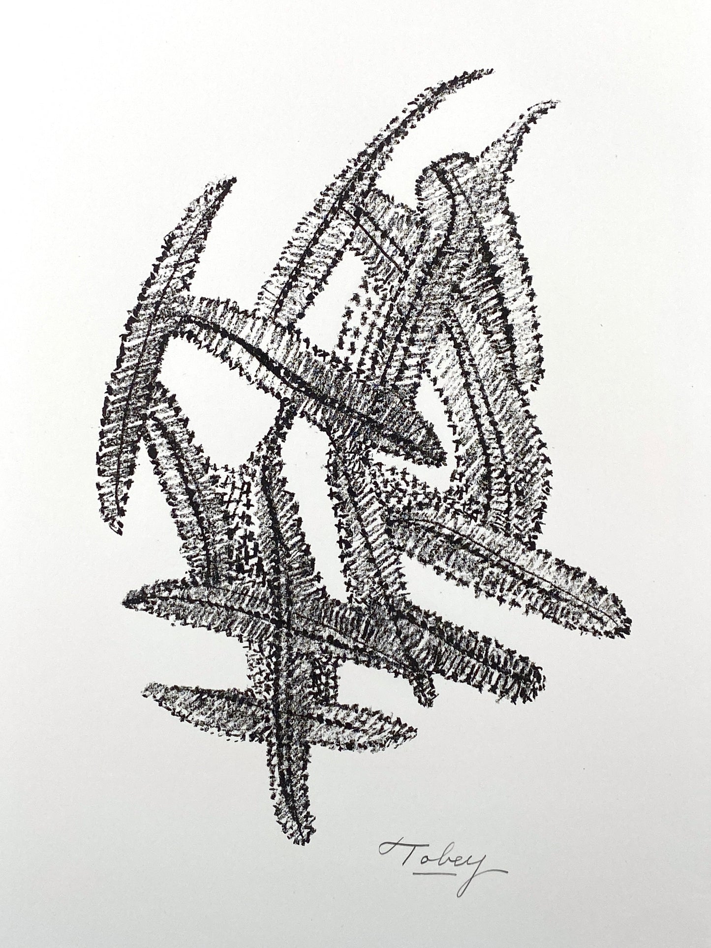Lithografie "Komposition in Schwarz" von Mark Tobey (1890–1976), Edition Erker, St. Gallen, 1972