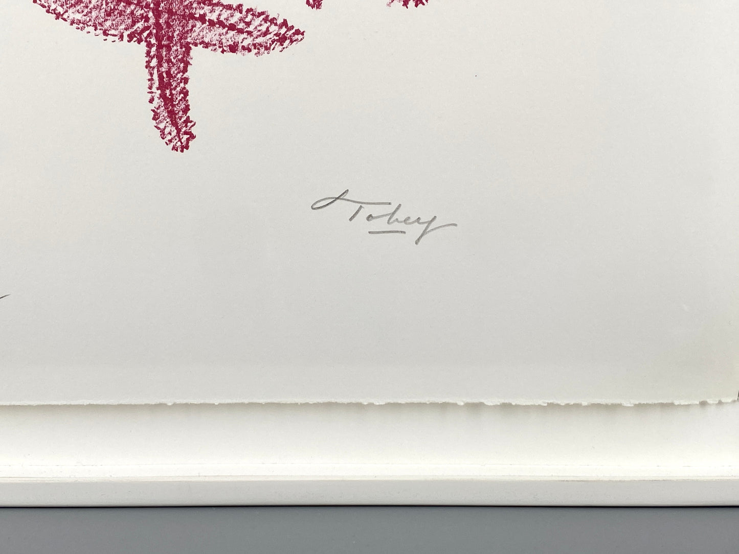 Farblithografie "Komposition in Rot" von Mark Tobey (1890–1976), Edition Erker, St. Gallen, 1972