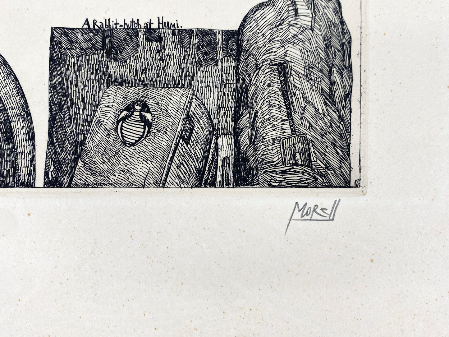Handsignierte Radierung "Begrüßung der Kaninchen" von Pit Morell (geb. 1939), Edition der Griffelkunst-Vereinigung, Hamburg 1967