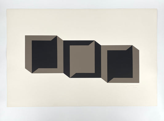 Nahezu tadelloser, großer Farbsiebdruck von Joachim Albrecht (1913‒1997), nummeriert, um 1970
