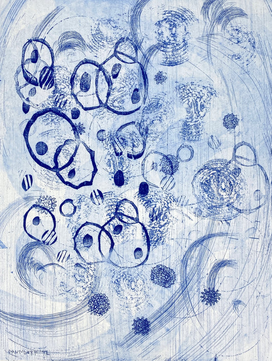 Handsignierte und nummerierte Radierung in Blau von Ullrich Panndorf (geb. 1954), 1997