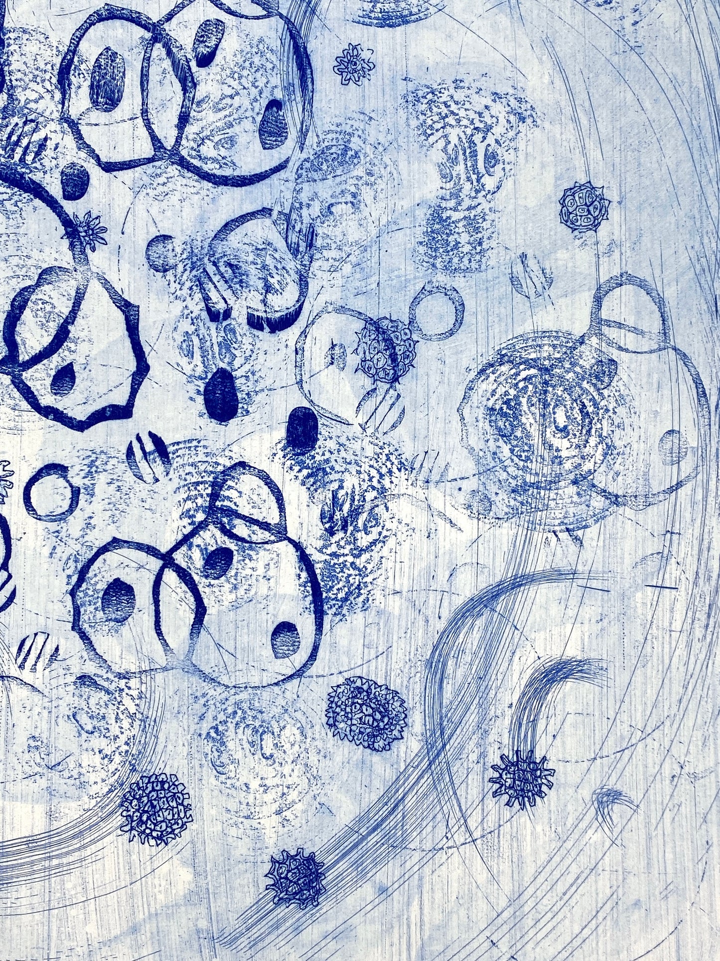 Handsignierte und nummerierte Radierung in Blau von Ullrich Panndorf (geb. 1954), 1997