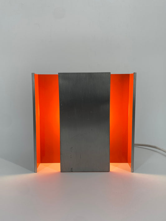 Wandlampe im Stil von Staff, Space Age, 1970er Jahre, Orange, Aluminium
