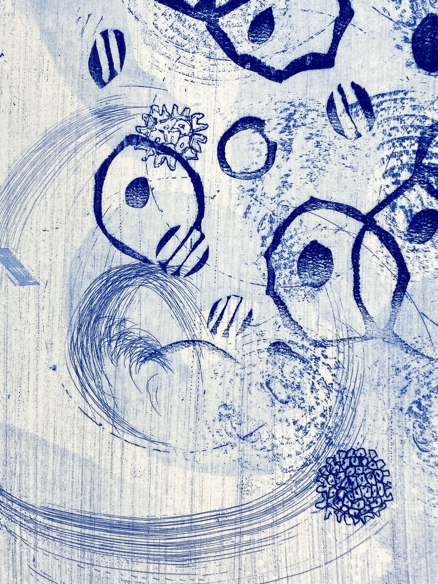 Handsignierte und nummerierte Radierung in Blau von Ullrich Panndorf (geb. 1954), 1997