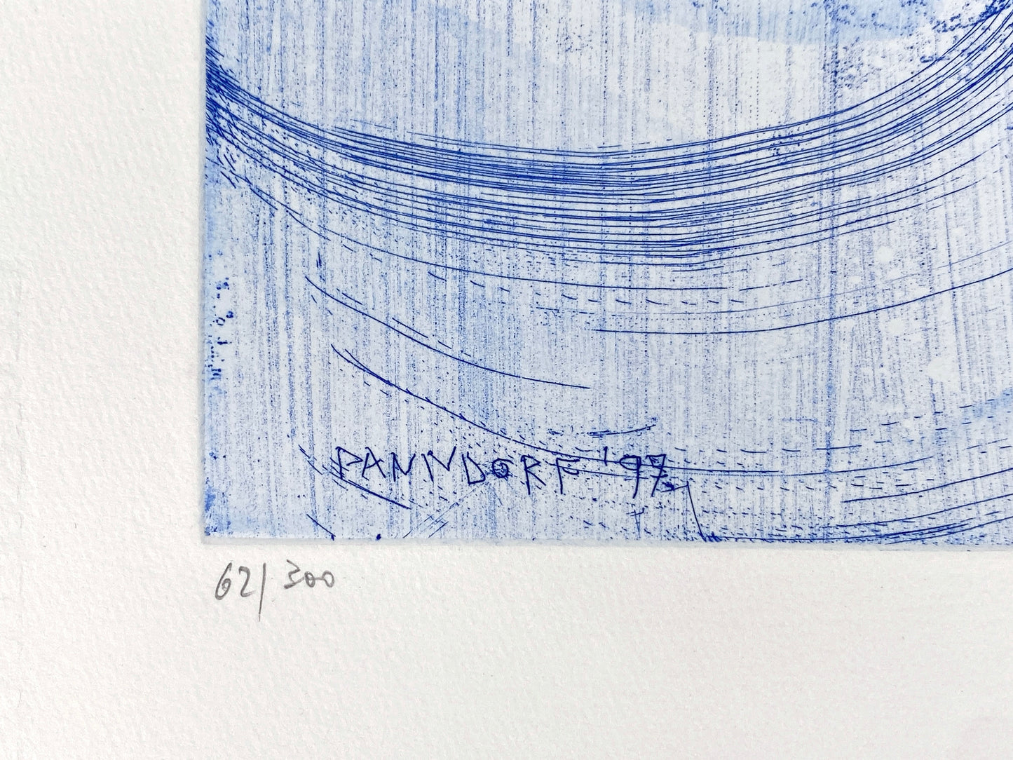 Handsignierte und nummerierte Radierung in Blau von Ullrich Panndorf (geb. 1954), 1997