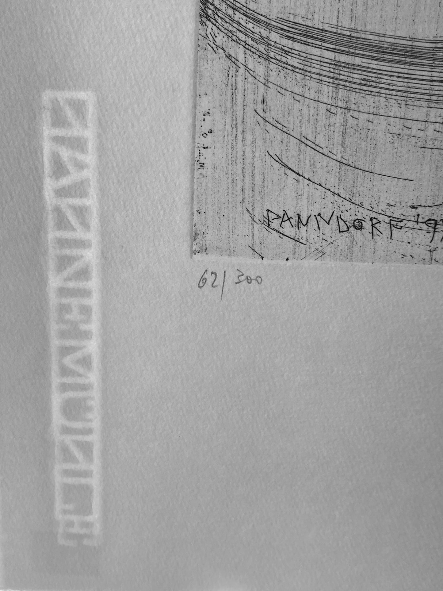 Handsignierte und nummerierte Radierung in Blau von Ullrich Panndorf (geb. 1954), 1997