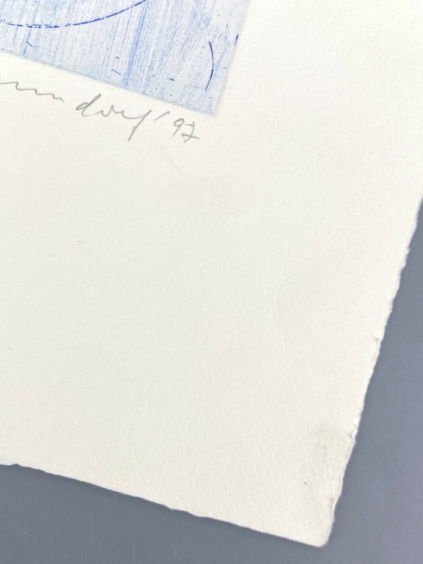 Handsignierte und nummerierte Radierung in Blau von Ullrich Panndorf (geb. 1954), 1997