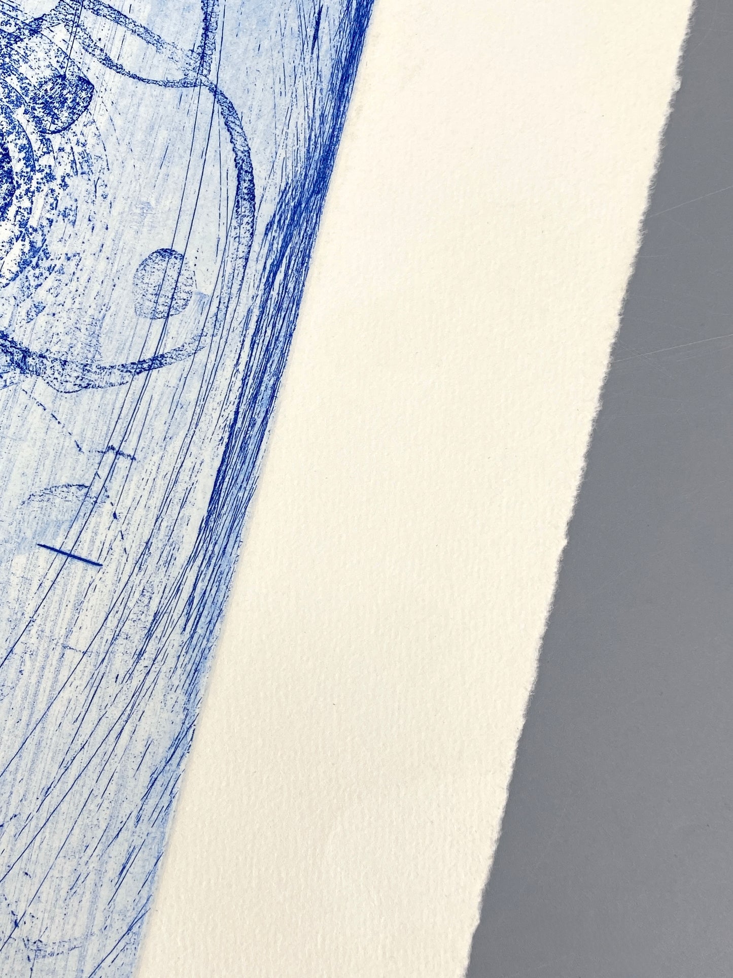 Handsignierte und nummerierte Radierung in Blau von Ullrich Panndorf (geb. 1954), 1997