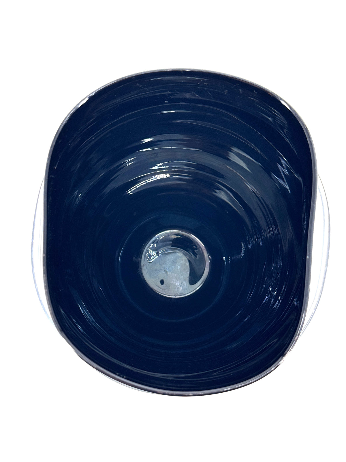 XO DSGN  BODENVASE BLAU SCHWARZ GLAS MIT GLASSPIRALE