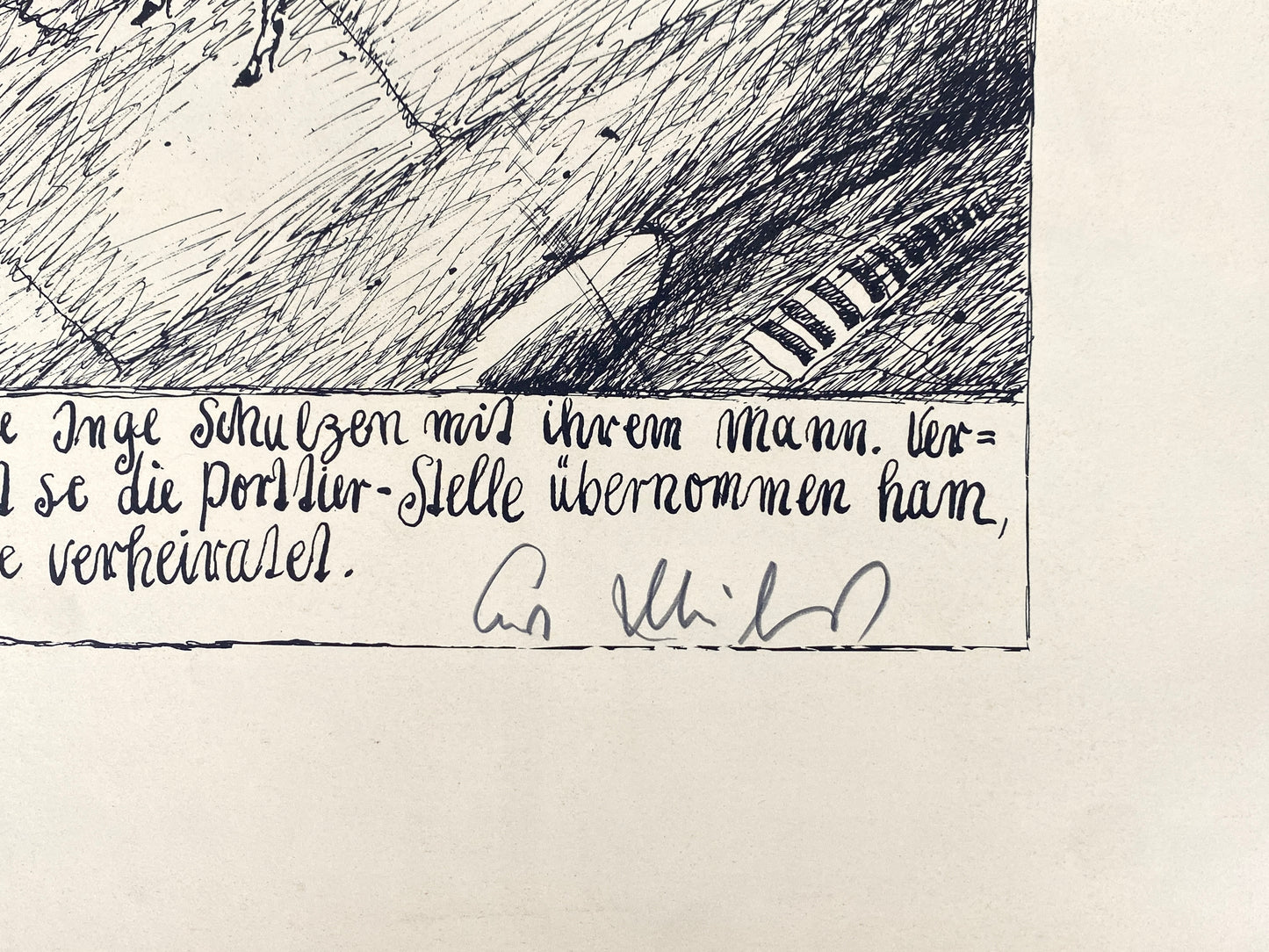 Handsignierte Lithografie von Kurt Mühlenhaupt (geb. 1921) aus der Reihe „Berliner Blätter“ (1969/6)