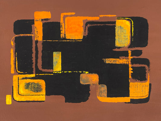 Abstraktes Acrylgemälde "Eindringen in Schwarz III" von Margret Rinke (geb. 1943), 1974