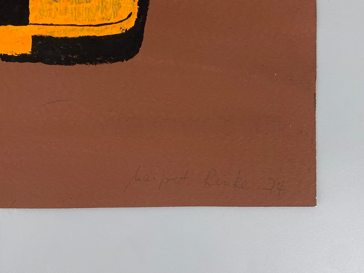 Abstraktes Acrylgemälde "Eindringen in Schwarz III" von Margret Rinke (geb. 1943), 1974