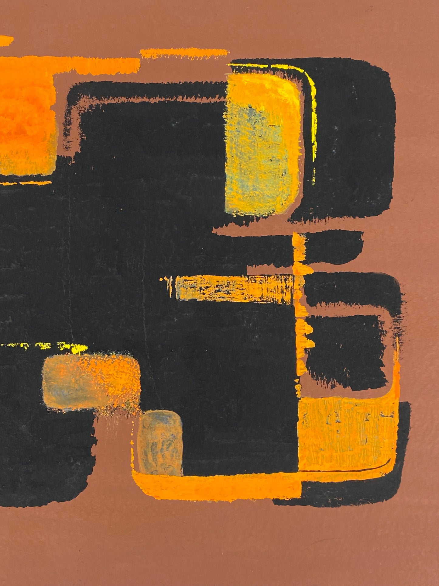Abstraktes Acrylgemälde "Eindringen in Schwarz III" von Margret Rinke (geb. 1943), 1974