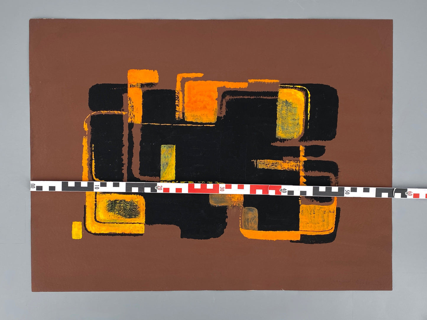 Abstraktes Acrylgemälde "Eindringen in Schwarz III" von Margret Rinke (geb. 1943), 1974