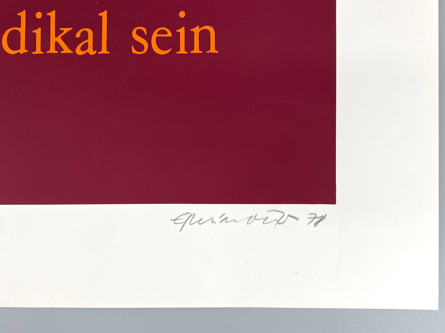 Nummerierter und signierter Farbsiebdruck mit den Porträten von Bertolt Brecht und Lenin, 1978