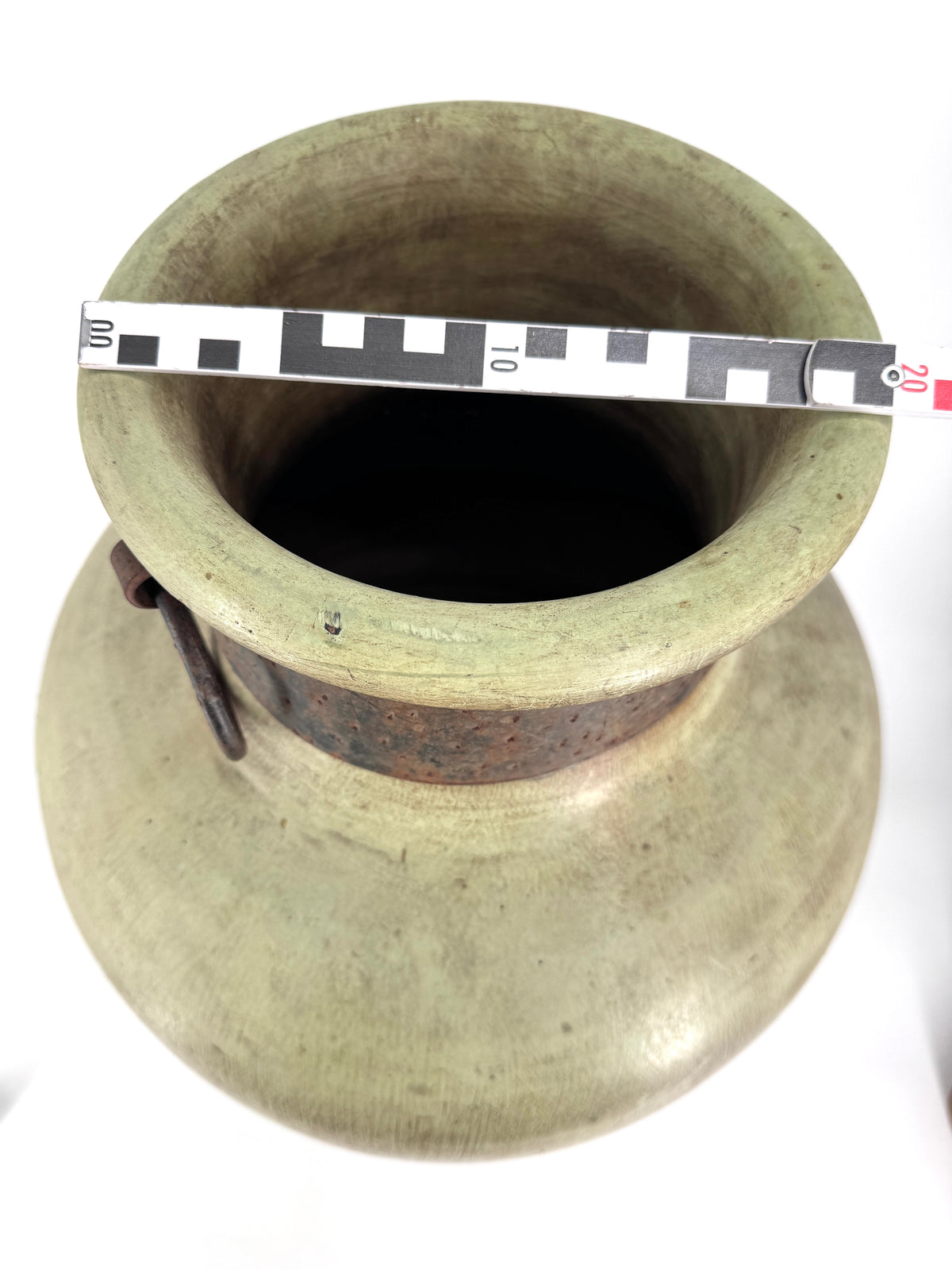XXL BODENVASE 76CM ANTIK-STIL KERAMIK AMPHORE METALLGRIFF
