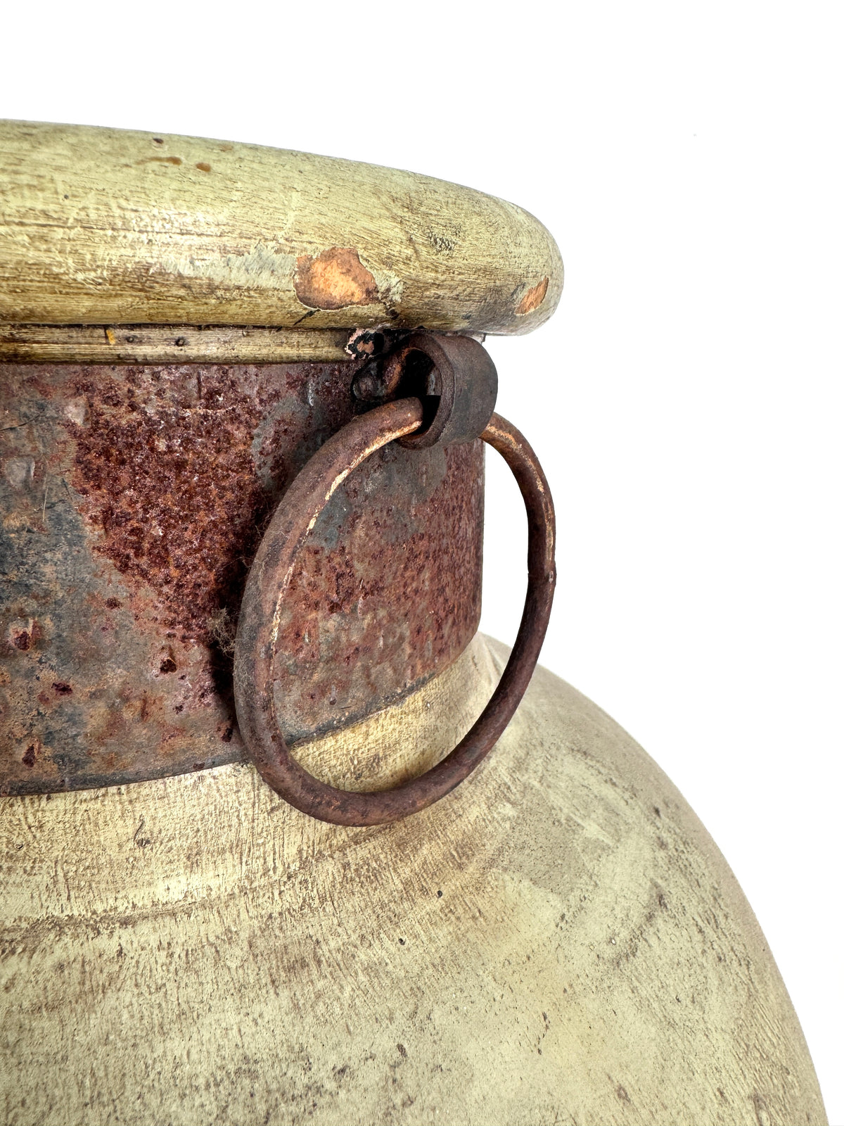 XXL BODENVASE 76CM ANTIK-STIL KERAMIK AMPHORE METALLGRIFF