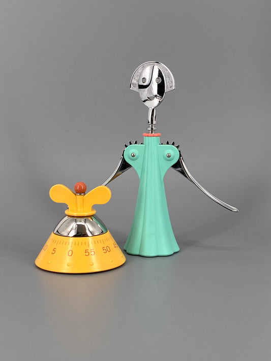 Korkenzieher Anna G. und Küchentimer von Alessi, Italien, 80er