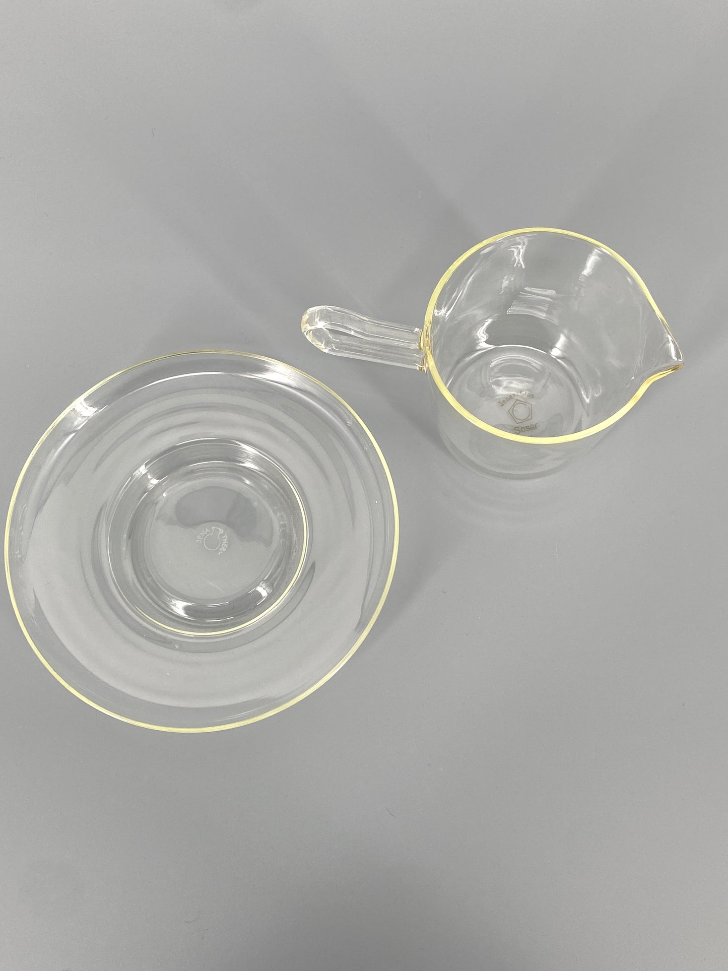 2 Sauciere "Soser" von Wilhelm Wagenfeld für Jenaer Glaswerk Schott & Gen., Deutschland, 1950er