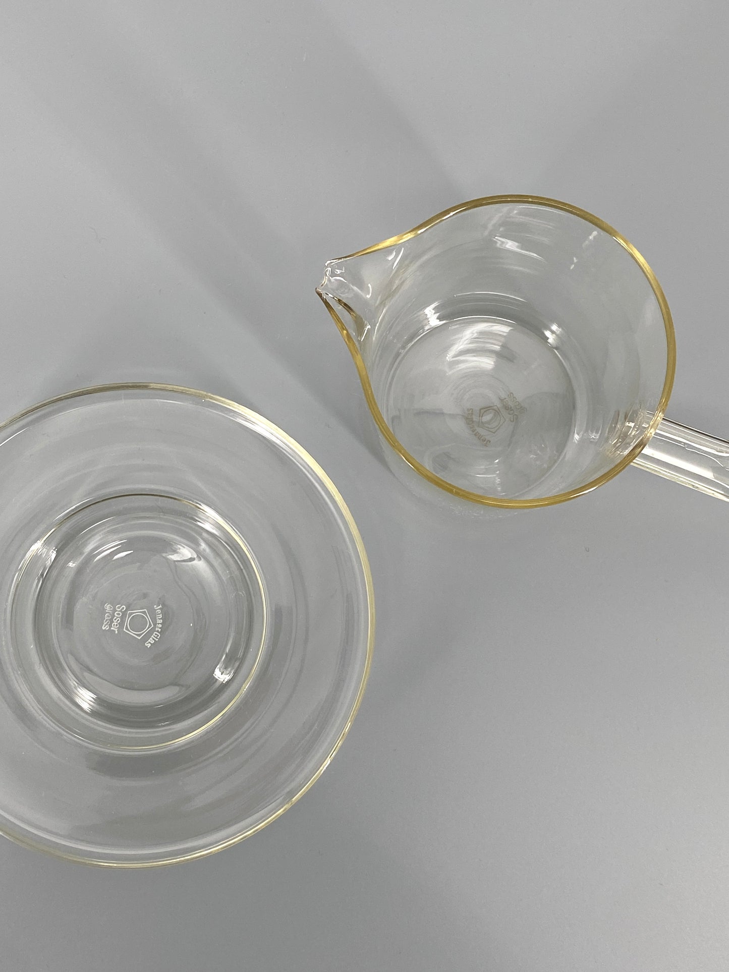 2 Sauciere "Soser" von Wilhelm Wagenfeld für Jenaer Glaswerk Schott & Gen., Deutschland, 1950er