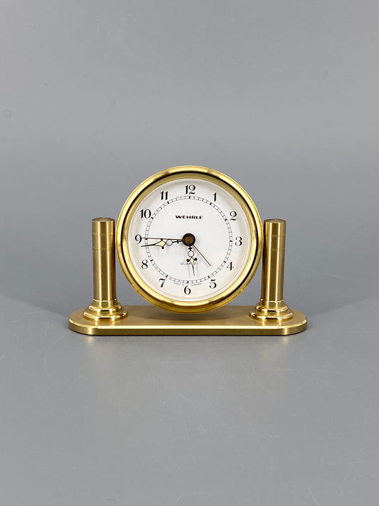 Goldene Quartz Tischuhr von Wehrle, Deutschland