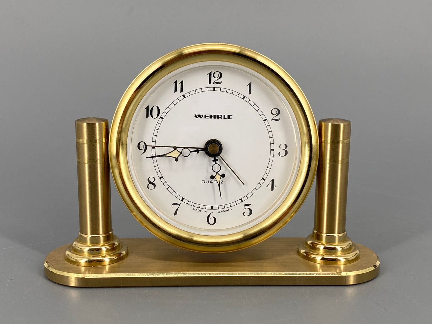 Goldene Quartz Tischuhr von Wehrle, Deutschland