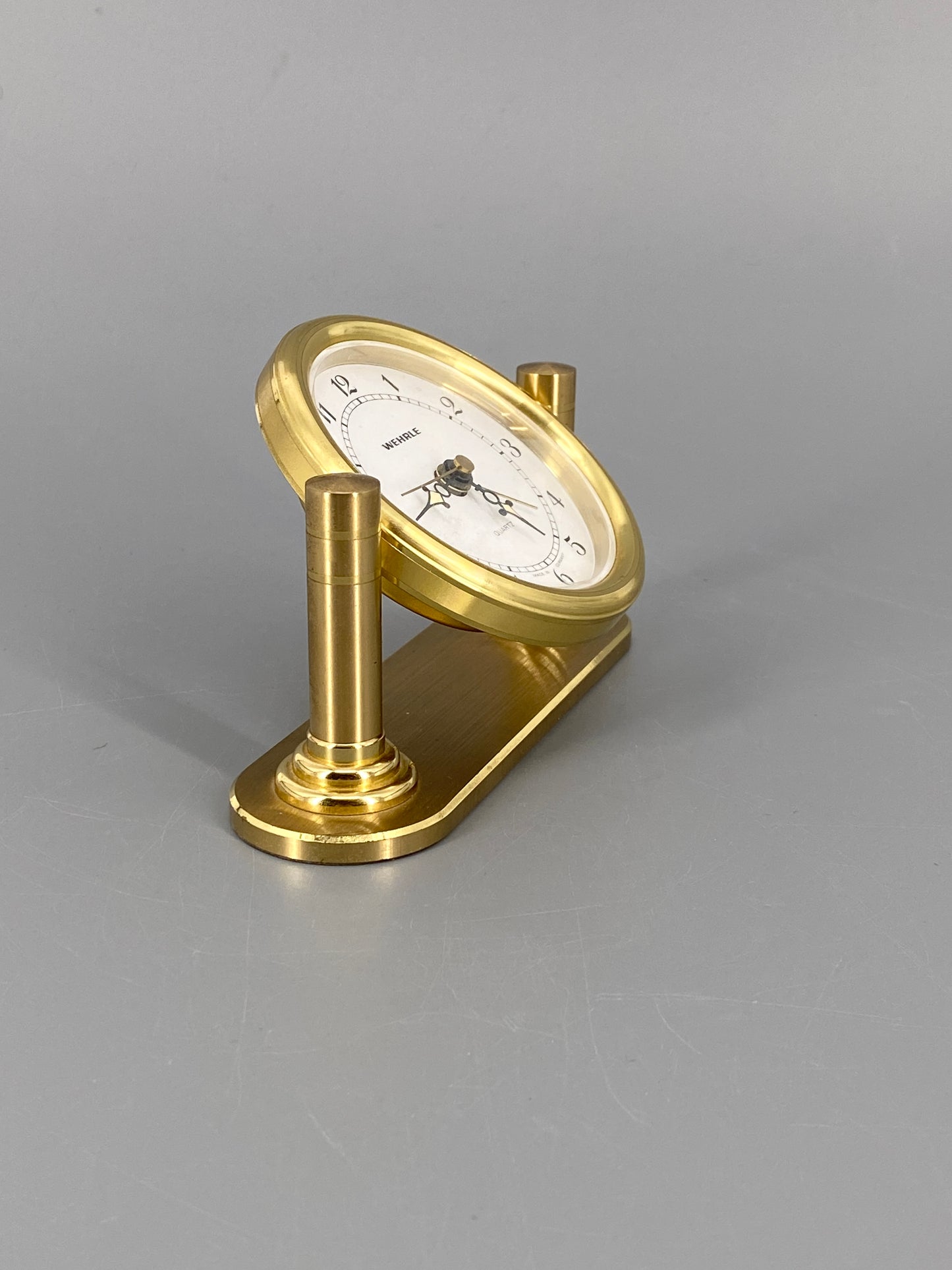 Goldene Quartz Tischuhr von Wehrle, Deutschland
