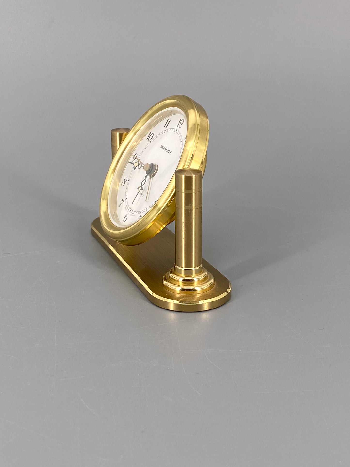 Goldene Quartz Tischuhr von Wehrle, Deutschland