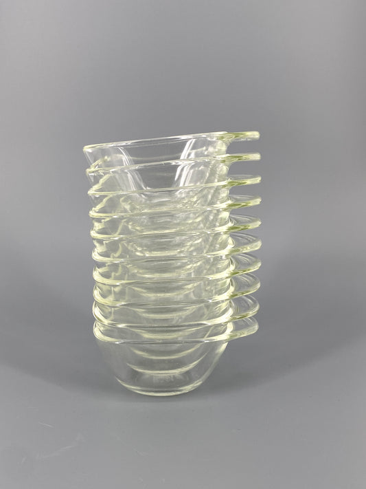 10 Stapelschalen von Heinrich Löffelhardt für Jenaer Glas Schott & Gen. Mainz, Deutschland, 60er