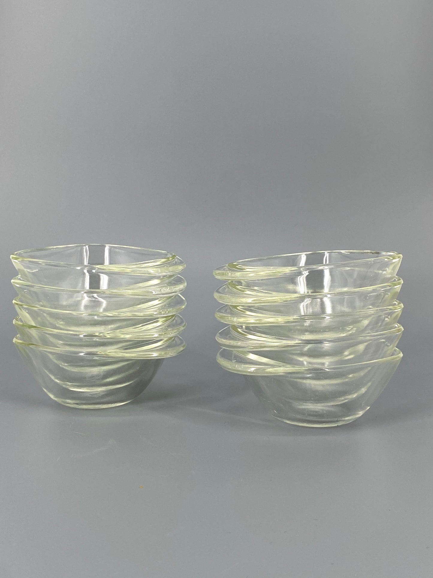 10 Stapelschalen von Heinrich Löffelhardt für Jenaer Glas Schott & Gen. Mainz, Deutschland, 60er