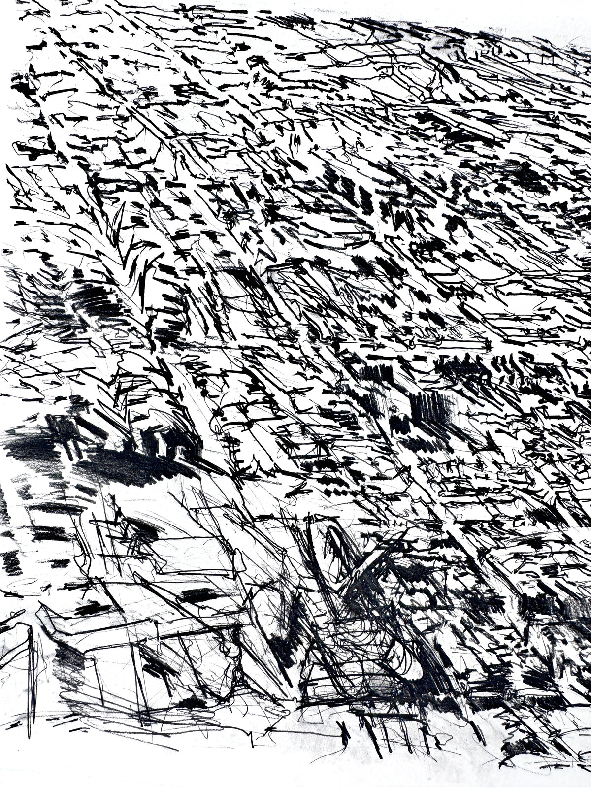 Radierung, Rudolf Schoofs. Landschaft des Informel, signiert