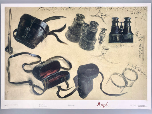 Ausstellungsplakat, Adolph Menzel. Das Labyrinth der Wirklichkeit, Moltkes Fernglas.