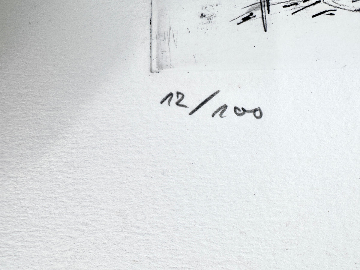 Radierung, Rudolf Schoofs. Landschaft des Informel, signiert