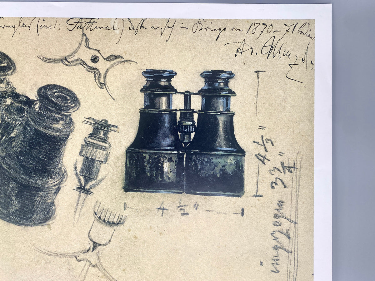 Ausstellungsplakat, Adolph Menzel. Das Labyrinth der Wirklichkeit, Moltkes Fernglas.