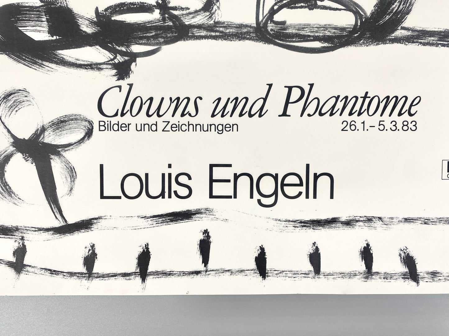 Ausstellungsplakat, Louis Engeln. Clowns und Phantome, LOT QUARTIER Berlin
