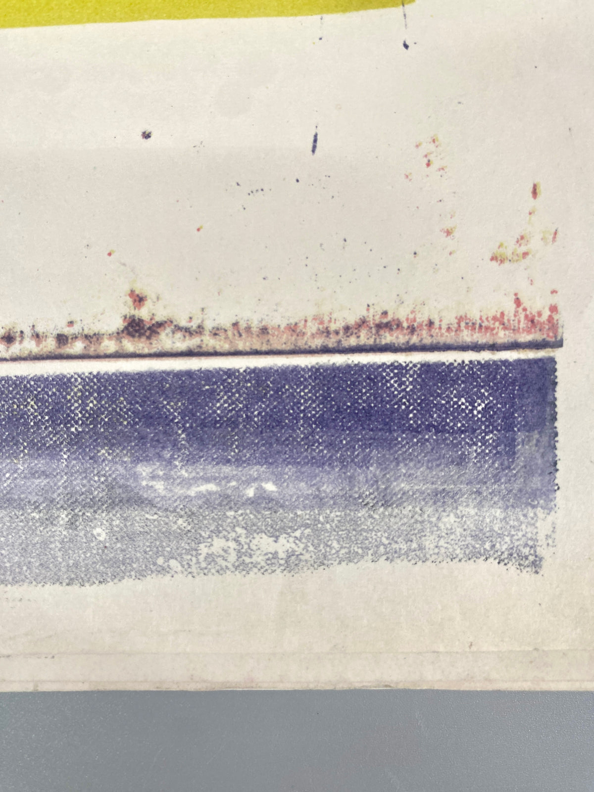 Bunter Original Siebdruck, Abstrakt-Illustrativ.