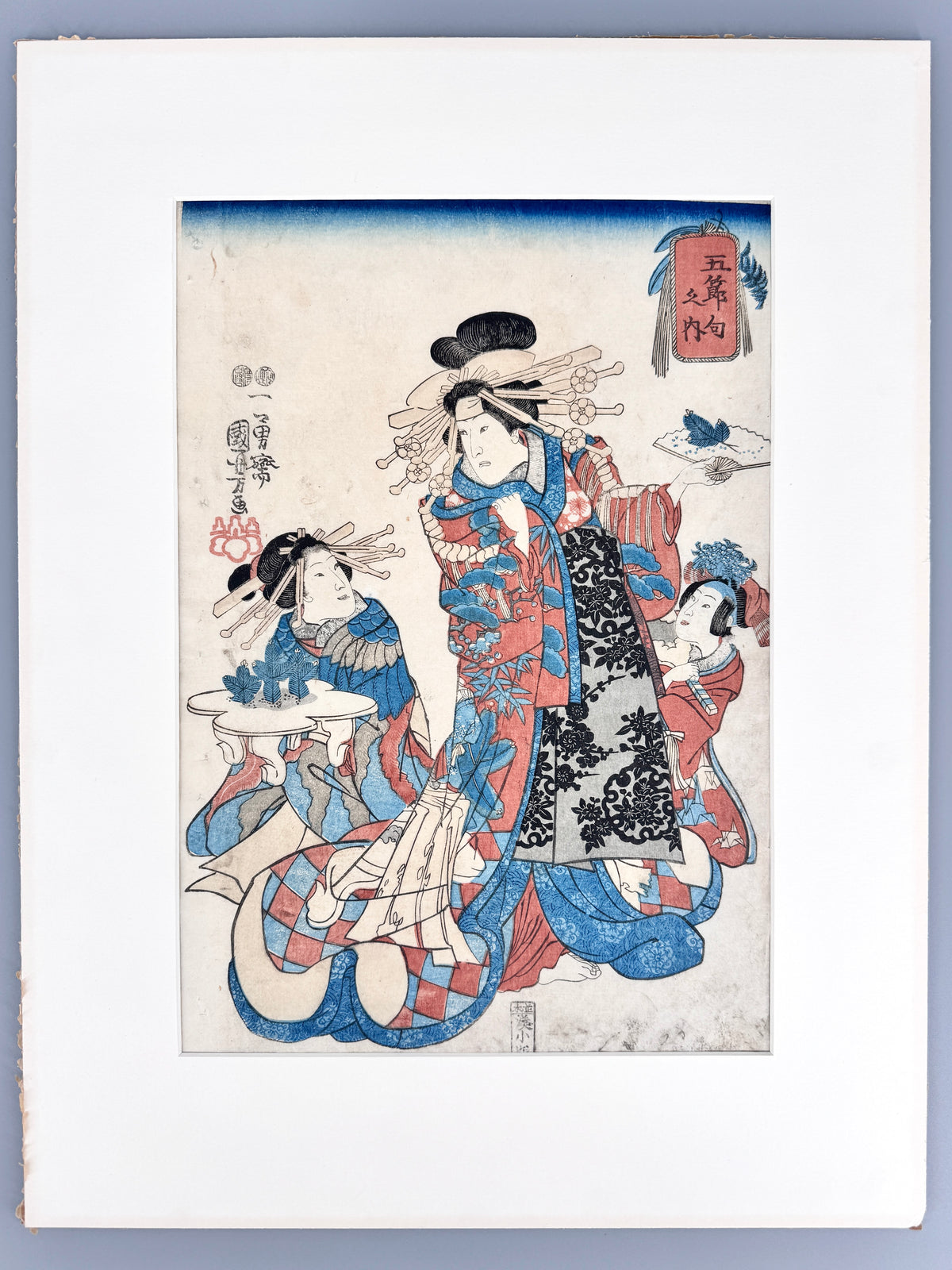 Japanischer Holzschnitt. Utaga Kuniyoshi, Fest der Sieben Kräuter