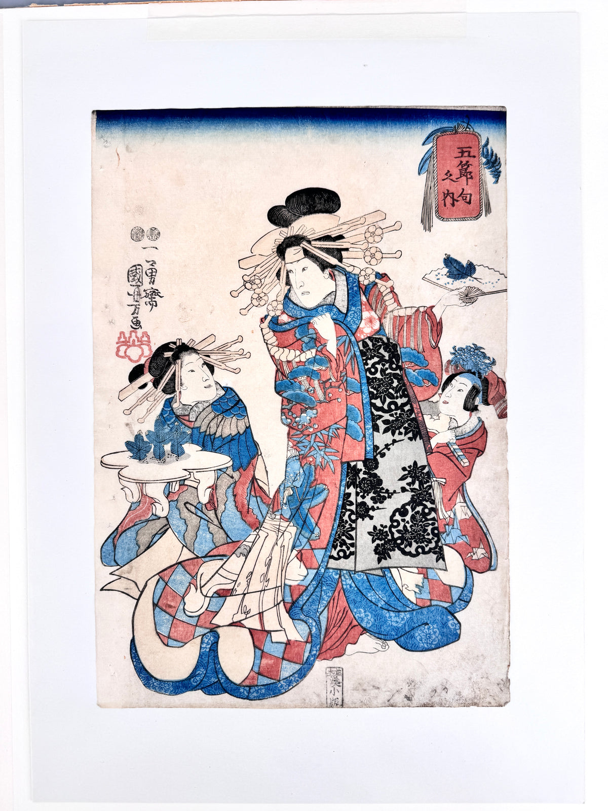 Japanischer Holzschnitt. Utaga Kuniyoshi, Fest der Sieben Kräuter